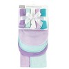 Hudson Baby Infant Girl Rayon from Bamboo Bib, Burp Cloth and Washcloth 10Pk, Purple Mint, One Size - 2 of 4