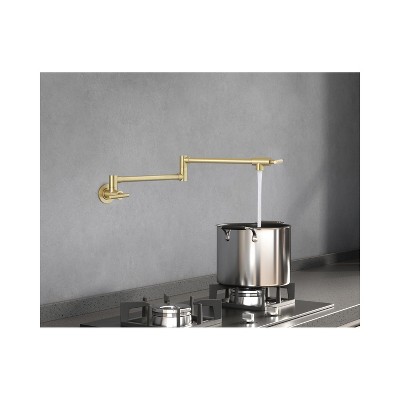 Brushed Gold Brass Dual Handle Kitchen Faucet