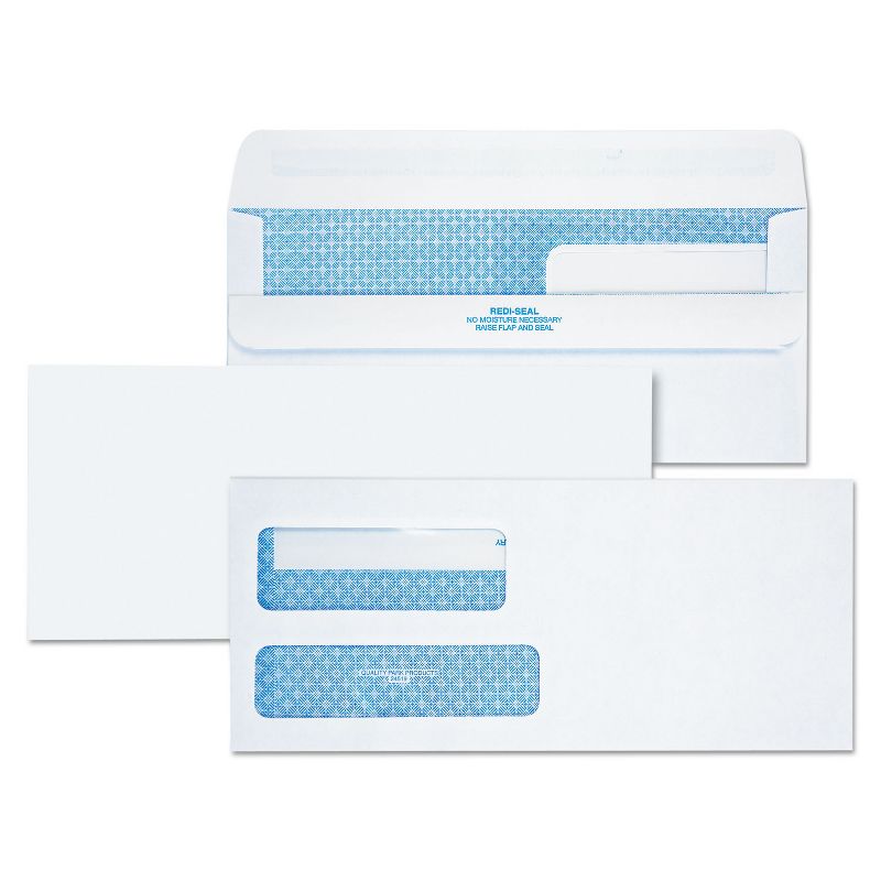 Quality Park Redi-Seal Envelope Security #9 Double Window Contemporary White 250/Carton 24519, 3 of 4