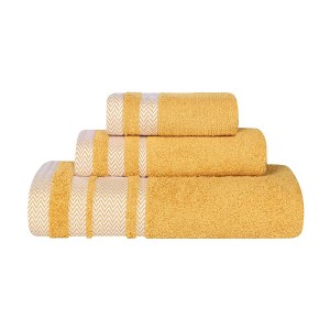 Cotton Medium Weight 3 Piece Bathroom Towel Set by Blue Nile Mills - 1 of 4