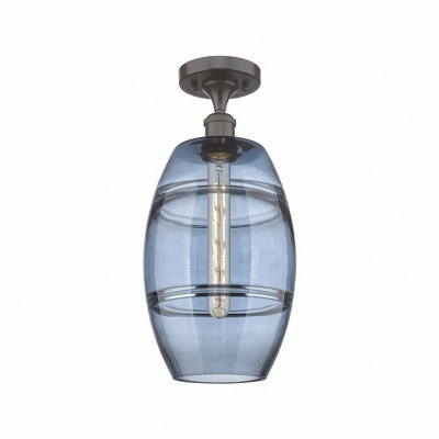 Vaz - 1 Light Semi-Flush Mount In Industrial Style-11.13 Inches Tall and 8 Inches Wide