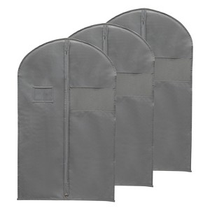 Unique Bargains Waterproof Dustproof Suits Coats Dresses Garment Bags 3 Pcs - 1 of 4