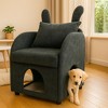 Okak Simple Cute Bunny-Ear Armchair with Built-in Cat & Dog Hideaway,Pet-Friendly Single Sofa Chair for Bedroom,Living Room - 2 of 4