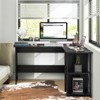 Tangkula L-Shaped Office Computer Desk w/ Spacious Desktop & 2-Tier Open Shelves Black - 4 of 4
