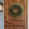 Puleo 26" Pre-Lit Artificial Pinecone and Berry Christmas Wreath - 3 of 4