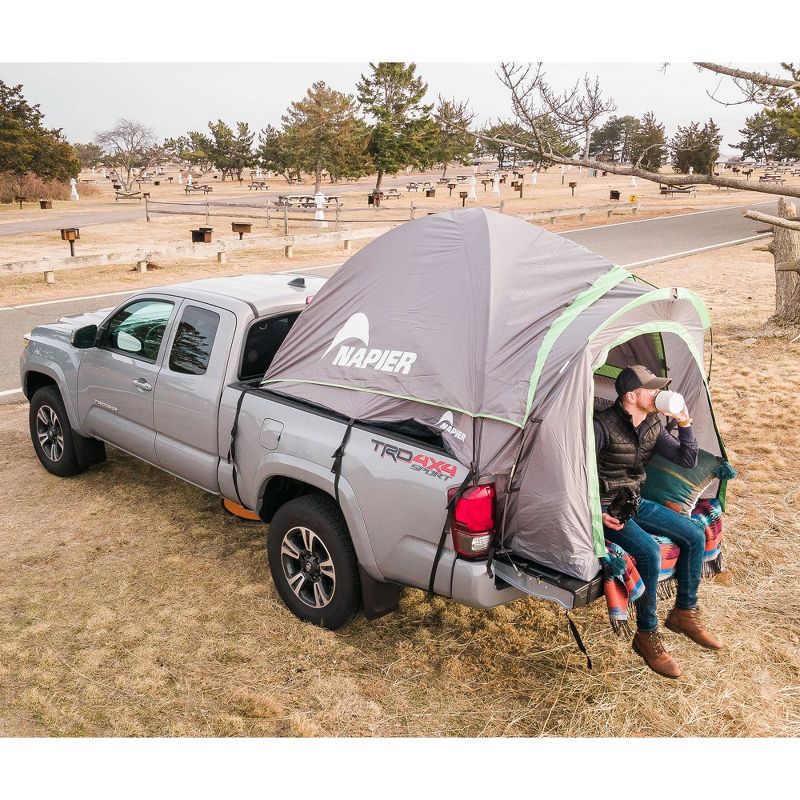 Napier 19 Series Backroadz Vehicle Specific Compact/Regular Truck Bed Portable 2 Person Outdoor Camping Tent with Convenient Carry Bag, Gray/Green, 5 of 7