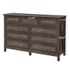 Bella Depot 55.04'' Wood Rustic Storage Dresser with 9 Drawers and Silver Handle - 4 of 4