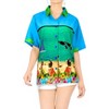 LA LEELA Button Down Shirt Casual Summer Beach Blouse Shirt Luau Party Colorful Short Sleeve Vacation Tops Shirts Hawaiian T Shirt - 4 of 4
