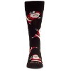 Memoi Men's All Over Santa Claus Holiday Novelty Crew Socks Black 10-13 - 2 of 4