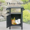 FONTOI Kitchen and Dining Cabinets Sideboard Buffet Server Table，Kitchen Doors Storage Cabinet with Shelf, Blue, 29.92"*20.31"*35.51" - 2 of 4