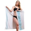 American Soft Linen 4 Piece Turkish Peshtemal Beach Towel Set, Light Weight Peshtemal Beach Pool Towels - 3 of 4