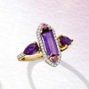 Ross-Simons 1.90 ct. t.w. Amethyst and .10 ct. t.w. Pink Sapphire Ring With .21 ct. t.w. Diamonds in 14kt Yellow Gold - 4 of 4