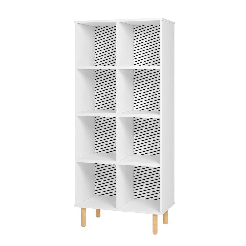 60.23&#34; Essex 8 Shelf Double Bookcase White/Zebra - Manhattan Comfort, 3 of 6