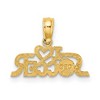 Black Bow Jewelry 14k Yellow Gold Petite I Heart Soccer Script Pendant - 3 of 4