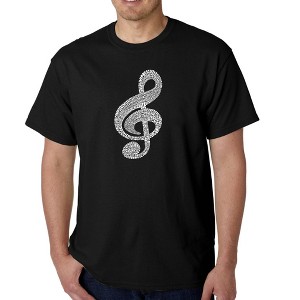 LA Pop Art Men's Word Art T-shirt - Music Note - 1 of 4