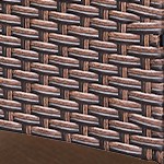 blue cushion/brown wicker