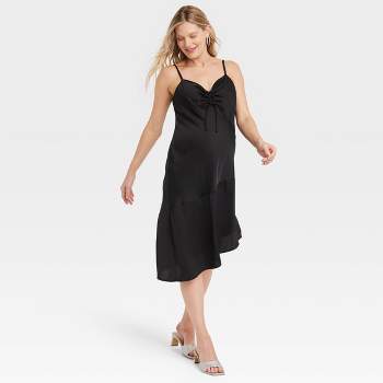 Who What Wear Womens Target Black Slip Dress Lace Trim Size XS NEW