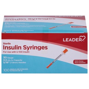 Leader Sterile Insulin Syringes 10 ea - 1 of 4