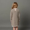 Hope & Henry Girls' Organic Long Sleeve Bow Detail Tweed Sweater Dress, Black and Cream Tweed, 2T - 4 of 4