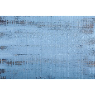 Blue Distressed Wood Entryway Bench with Shelf