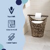 happimess Talia Classic Coastal Hand-Woven Water Hyacinth Toilet Paper Basket with Wood Bar - 3 of 4