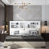 FUFU&GAGA White Full/ Queen Size Headboard With Shelves Light & Charging Station With USB Ports - 3 of 4
