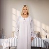 ADR Women's Cotton Nightgown, Long Sleeve Poet Nightshirt Ruffled Vintage Night Dress Gown - 4 of 4
