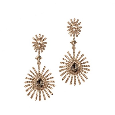 SOHI Women's Maxi Crystal Drop Earrings
