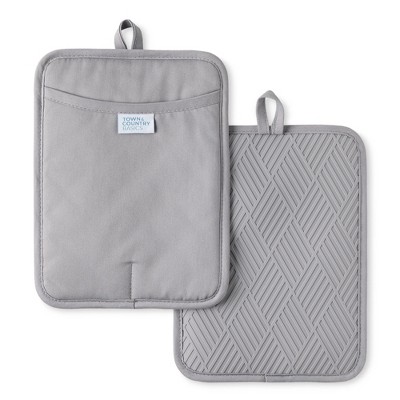 TOWN & COUNTRY BASICS Basketweave Soft Silicone Pot Holder 2-Pack Set