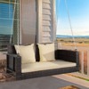 Karl Home 2-Person Wicker Outdoor Porch Swing - 2 of 4