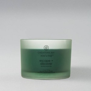 Frosted Glass Escape + Discover Lidded Jar Candle Green - Mind & Body by Chesapeake Bay Candle - 1 of 3