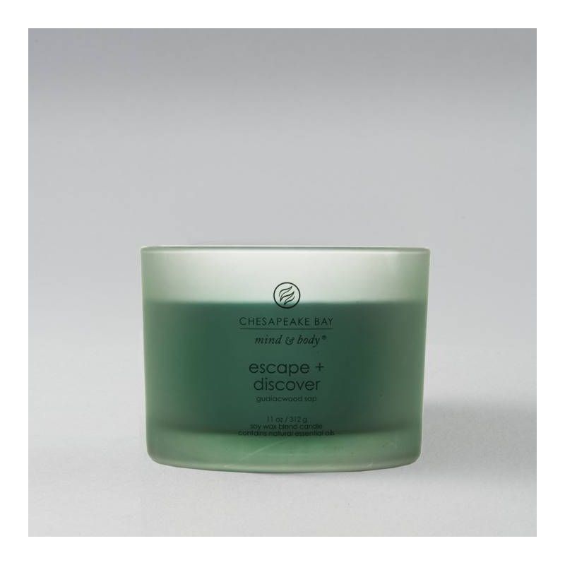 Frosted Glass Escape + Discover Lidded Jar Candle Green - Mind & Body by Chesapeake Bay Candle, 1 of 7