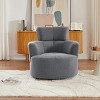 Single Swivel Lounge Chair, Soft Berber Fleece Accent Chair with Adjustable Headrest for Living Room or Office Use - Coolbibila - 2 of 4