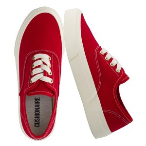 CUSHIONAIRE Women’s Freshman Canvas Lace-Up Sneaker with Memory Foam, Wide Widths Available | Casual Walking Shoes, Lightweight & Comfortable - 1 of 4