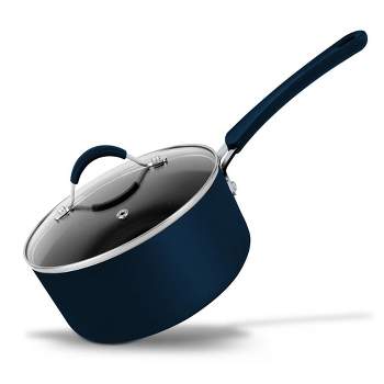 NutriChef 1.5 Quart Sauce Pot with Lid - Long Lasting Non-Stick High-Qualified Kitchen Cookware