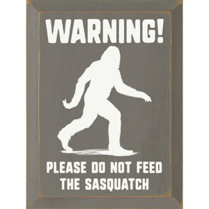 Slickblue Funny Sasquatch Warning Sign, Rustic Knotty Pine, 9x12 Wood Wall Plaque, Multiple Colors - 1 of 3