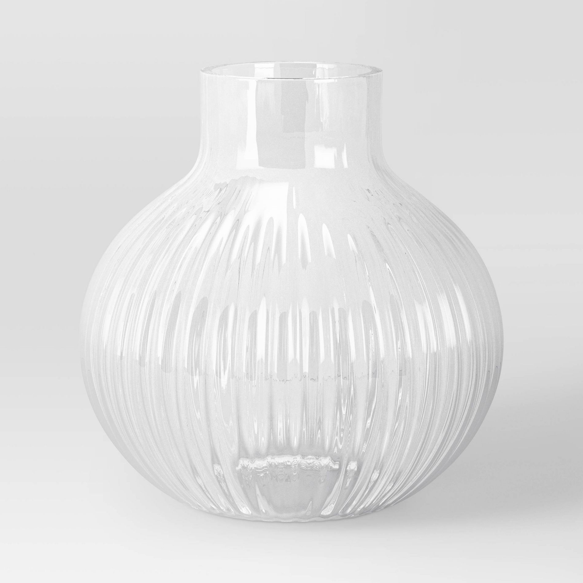 Ribbed Round Vase Clear - Room Essentials™