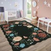 Vintage Floral Scalloped Area Rug Machine Washable Rug Stain Resistant Easy Cleaning Carpet Non Slip Soft Low Pile Folding Floor Cover For Home - 3 of 4