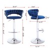 CAVINAS Set of 2 Adjustable Swivel Bar Stools,Velvet Counter Stools with Chrome Footrest & Chrome Base,Bar Chairs for Home Pub & Kitchen Island - 3 of 4