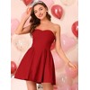 INSPIRE CHIC Women's Strapless Sweetheart Neck Off Shoulder Sleeveless Fit And Flare Mini Party Dress - 2 of 4