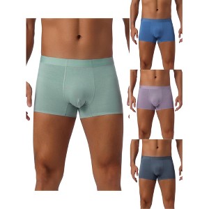 INSPIRE CHIC Men's 4 Pack Soft Elastic Waist Solid Color Basic Boxer Briefs - 1 of 4