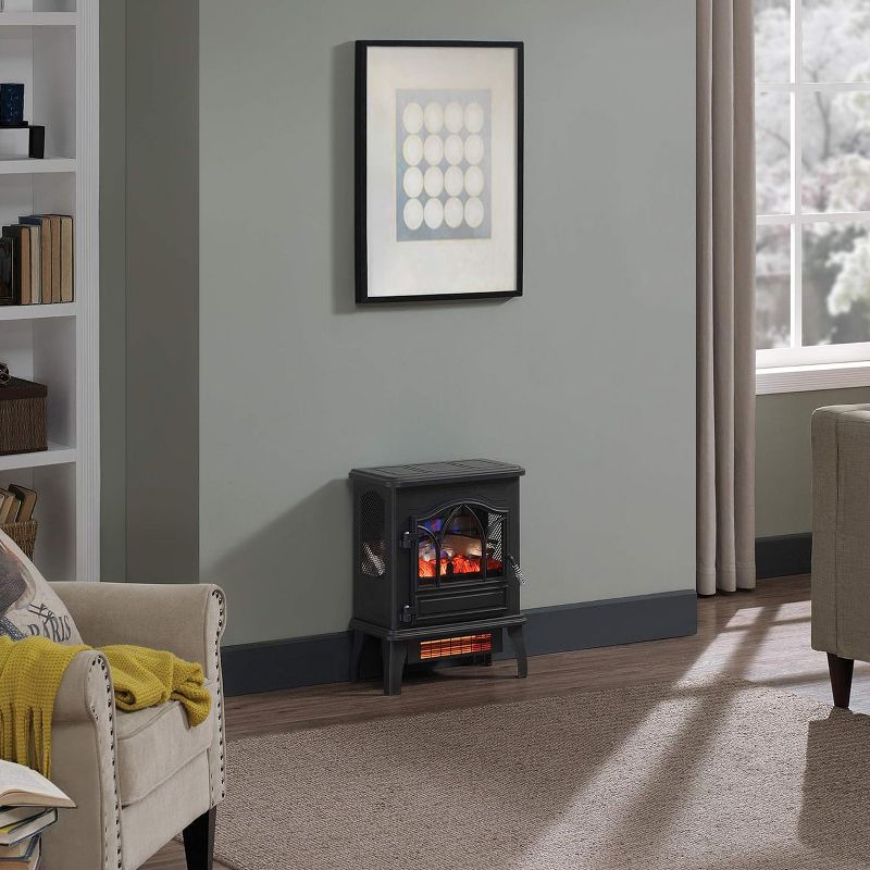 Duraflame 3D Black Infrared Electric Fireplace Stove - DFI-470-04., 4 of 11