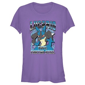 Juniors Womens Pokemon Lucario Type: Fighting-Steel T-Shirt - 1 of 4