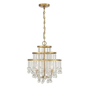 Savoy House Luna 3 - Light Chandelier in  Warm Brass - 1 of 1