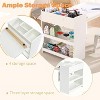 Kids desk and Chair Set, Wooden Art Desk with Paper Roller, Paint Cups & Storage Shelves, 2 in 1 Craft Activity Table for Drawing Painting Writing - 4 of 4
