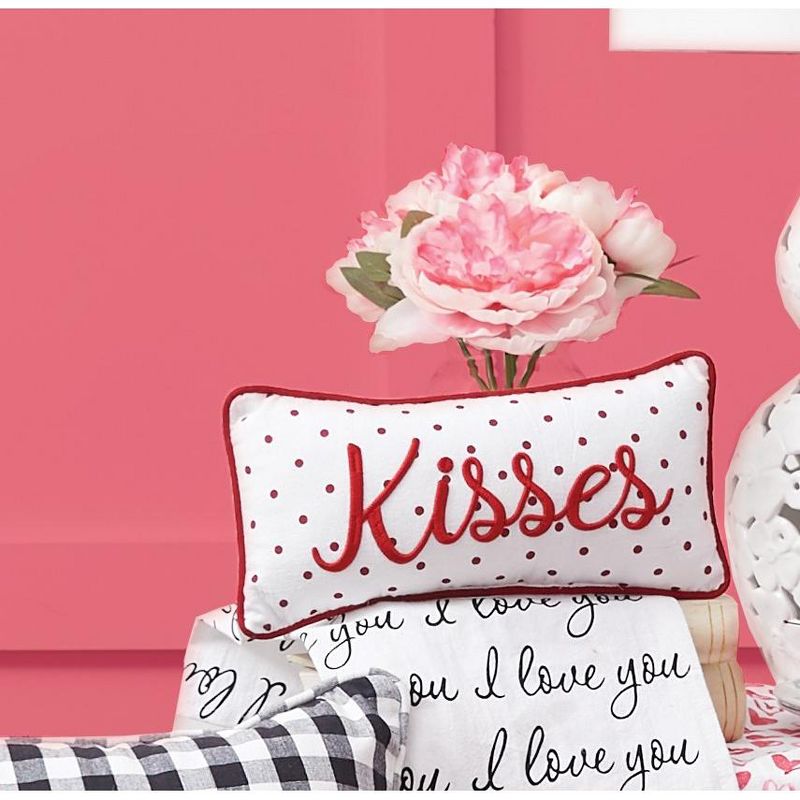 C&F Home 6" x 12" Kisses Dot Petite Accent Pillow Valentine's Day Printed and Embroidered, 4 of 9