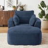 Oversized Corduroy Upholstered Chaise Lounge Sofa Chair, Comfy Sleeper Recliner with Thick Cushion for Living Room or Bedroom–The Pop Home - 2 of 4