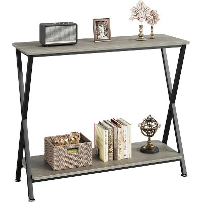2-Tier Narrow Console Table, Small Entryway Table, Thin Entrance Sofa Table, Side Table for Behind Couch or Wall, Kitchen Counter