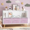 Sapphtopaz Kids Dresser for Bedroom Fabric Chest of Drawers Bookcase with 3 Drawers and Storage Layer Toy Storage for Bedroom, Living Room - 2 of 4