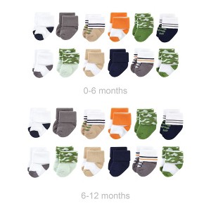 Luvable Friends Infant Boys Grow with Me Cotton Terry Socks, Camo, 0-6 and 6-12 Months - 1 of 2